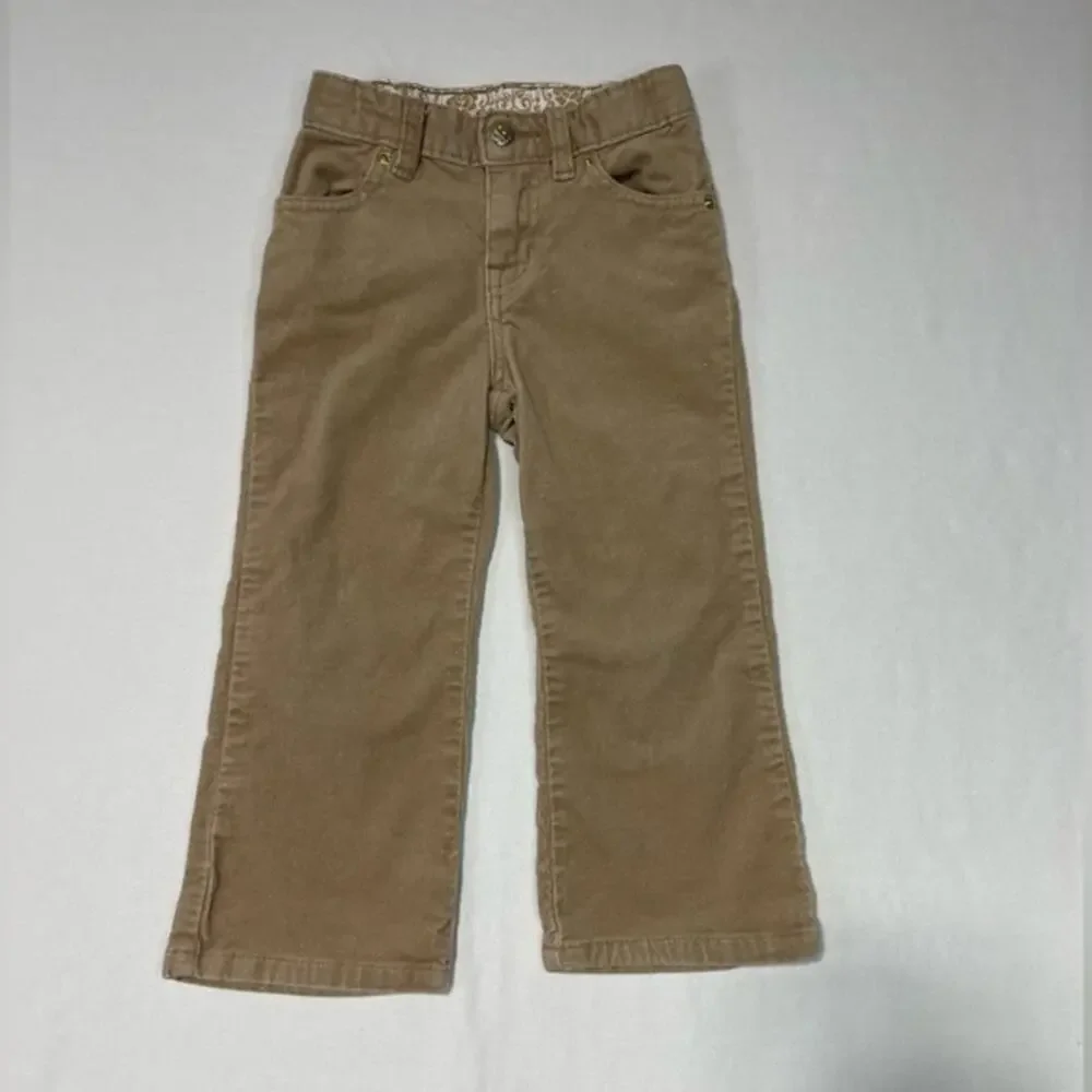 Corduroy Pants Girls Size 4T tan khaki gold